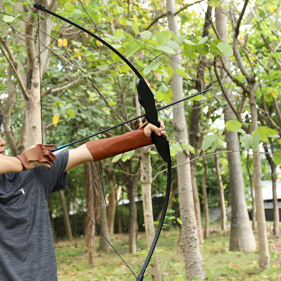 PU Leather Archery Arm Guard Hand Protector Brace Longbow Hunting Shooting - Image 4 of 4