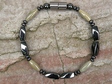 Silver Leaf Jasper Twist Magnetic Hematite Necklace Bracelet Anklet