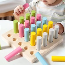 Montessori Cylinder Blocks Educational Tools Colorful Cylinder Ladder Blocks