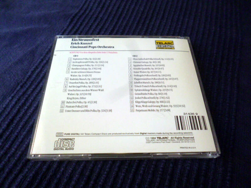 2xCD Erich Kunzel Cincinnati Pops Orchestra EIN STRAUSSFEST 1&2 TELARC 1994 - Bild 2 von 3