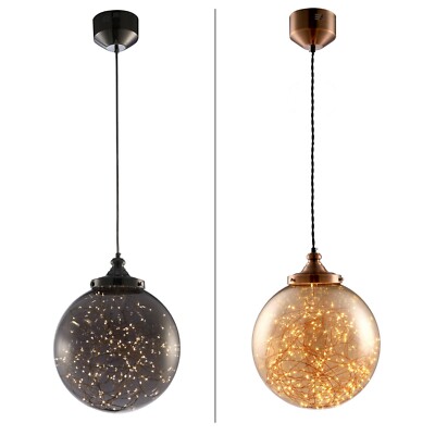 FIREFLY RAUCHGRAU Bernstein Decken Lampe Beleuchtung LED Leuchte Pendel Kronleuchter