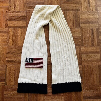 Polo Jeans Co Scarf Ralph Lauren Winter Wool Blend RL Logo USA