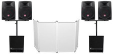 Rockville DJ Package w/ 4 12" Active Speakers 2 15" Powered Subwoofers Facade