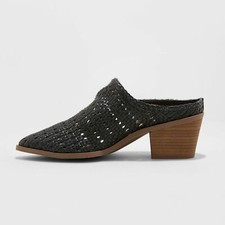Women's Kallie Woven Heeled Mules - Universal Thread Black