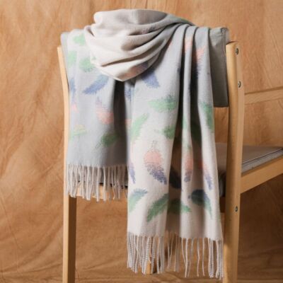 Damen Schal lang weich Feder Muster Schals Ombre Designer weiches Tragegefühl UK
