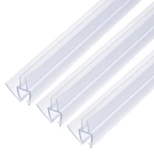 Shower Door Bottom Seal with Double Drip for 1/4" Glass 47" Long, Clear