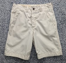 Abercrombie Kids Chino Shorts Boys 16 Khaki 9.5" Inseam Preppy Lightwash Ivory