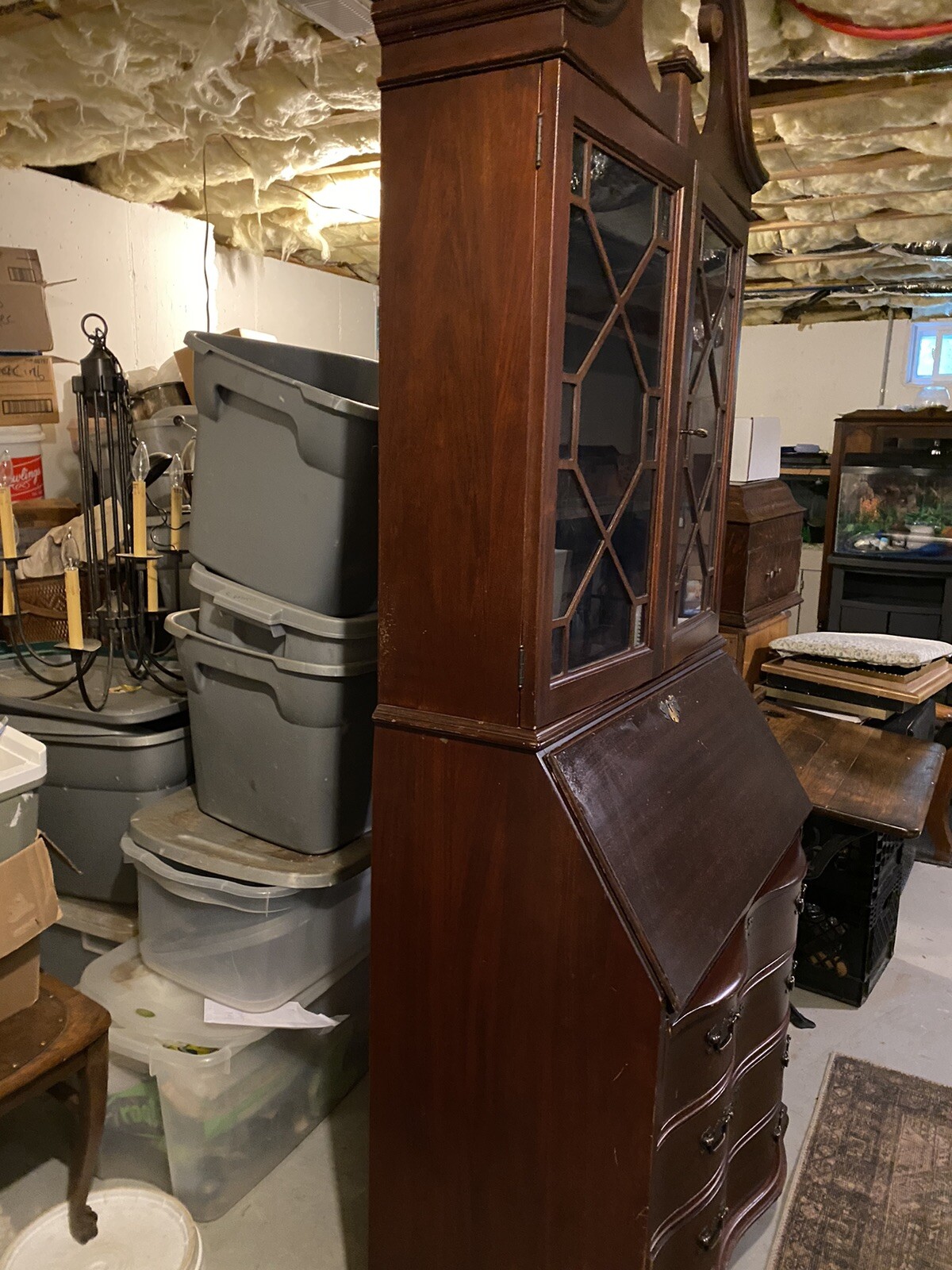 Antique Secretary Chippendale Style Desk/Hutch eBay