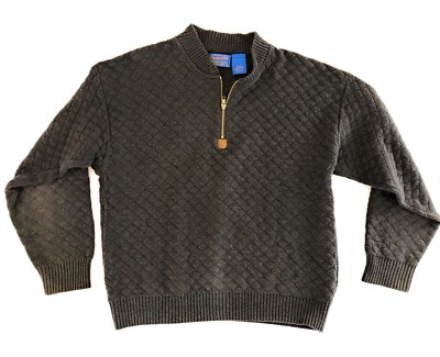 PENDLETON Men's 1/4 Zip Pullover Sweater Cotton Charcoal Gray L Made In USA | eBay