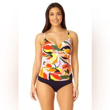 Anne Cole Women's Twist Front Underwire Tankini Swim Top