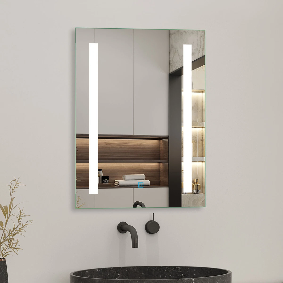 500x700 Led Bathroom Mirrors with Demister Pad Touch Sensor Wall Mounted Lights