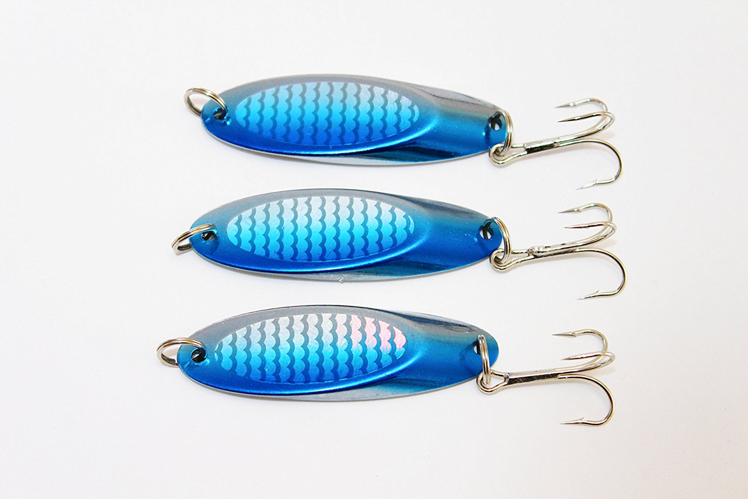 FLADEN MACKEREL / BASS LURES SEA FISHING  WEDGE BLUE HOLOGRAM PATTERN