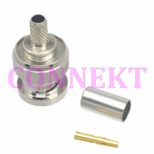 1pce RP-BNC male jack center crimp RG58 RG142 LMR195 RG400 RF connector - Picture 4 of 4