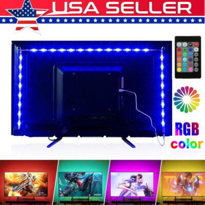 5V USB LED Strip Lights TV Back Light 5050 RGB Colour Changing with 24Key Remote