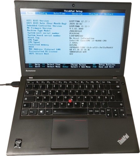 Lenovo Thinkpad X240 12,5″ i7-4600U 8GB RAM ohne Festplatte Laptop