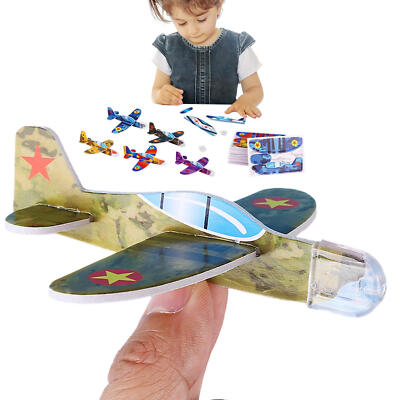10pcs Plane Kids Gift Foam Aeroplane Hand Throw Airplane Foam Gliders Assembling