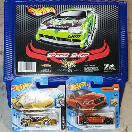 Mattel Multicolor Hot Wheels Speed Shop Aufbewahrung für 24 Autokoffer 2 Neu Druckguss