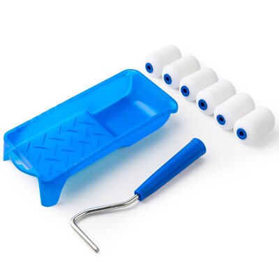 Mister Rui Foam Paint Roller 2 Inch Mini Paint Roller Kit 8 Pcs Touch up Small