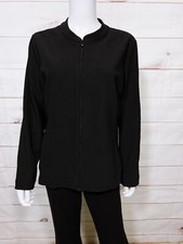 Travel Smith Womens Jacket Size M Black Full Zip Lined Long Sleeve Zipped Pocket
