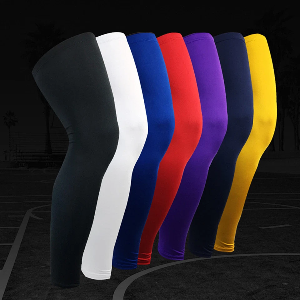 Sports Leg Socks Warmer Sleeve Support Knee Pad Basketball Running Protector - Image 3 of 4