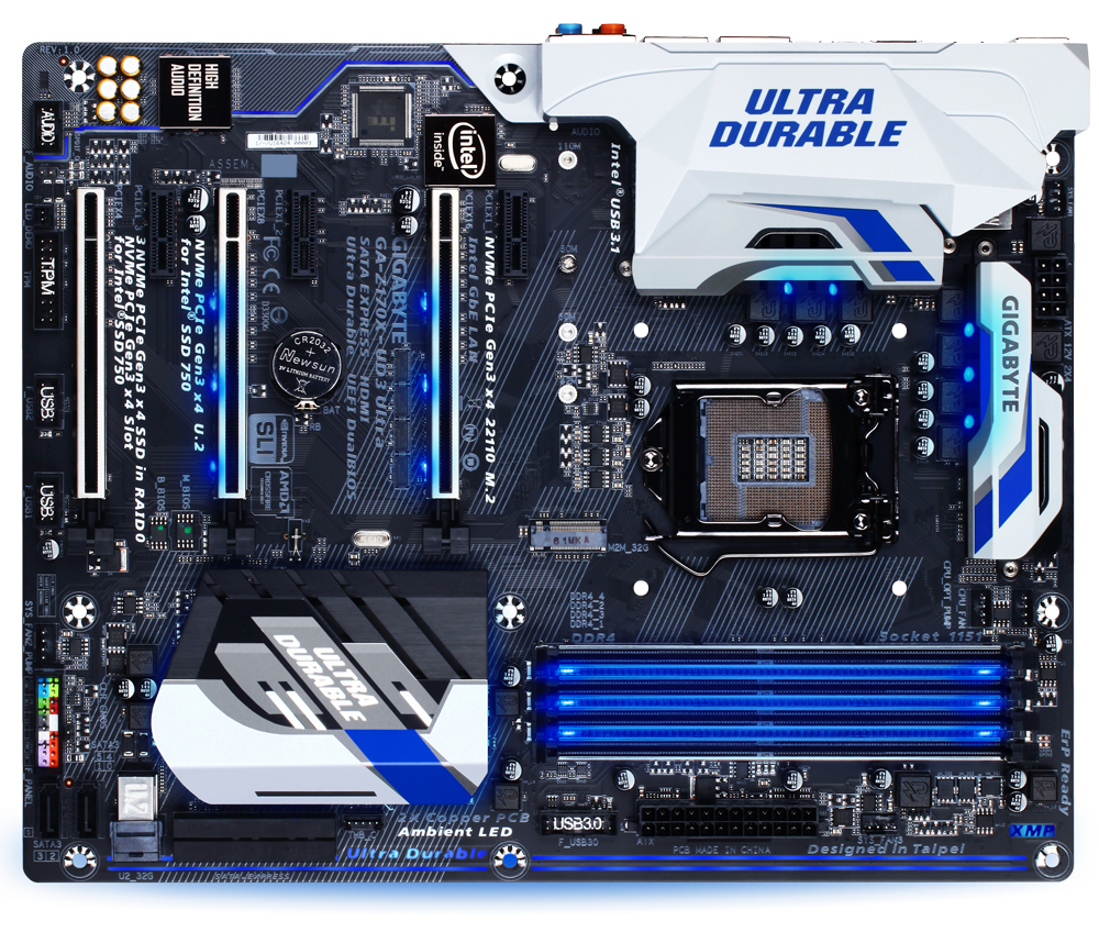 FOR GIGABYTE GA-Z170X-UD3 Ultra Z170 DDR4 64GB Motherbroad Test ok