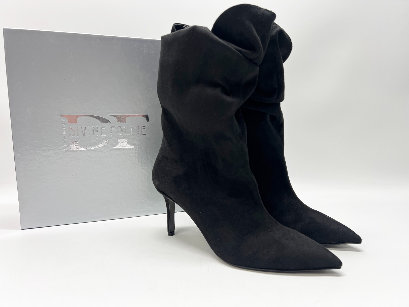 DIVINE FOLLIE Camoscio Womens Black Boots - UK 4 (37) - EX Display RRP = £150