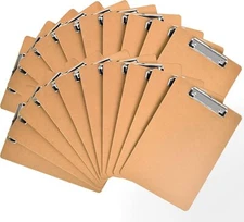 Happyhapi Clipboards 20 Pack Hardboard Office Clipboards Bulk, Clip Boards Stand