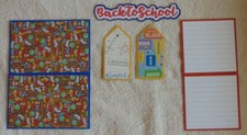  2354 BACK TO SCHOOL PREMADE SCRAPBOOK MAT  TITLE SET CARDS EPHEMERA - TONYA