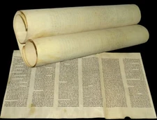 TORAH BIBLE MANUSCRIPT FRAGMENT 100+ YRS OLD EUROPE Genesis "Noah & the Flood"