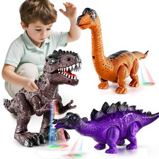 3 Pack Electric Realistic Dinosaur Toys with Simulated Sound   Light for Boys Ki