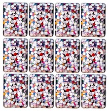 GNR Multicolor Forehead Bindi for Women - Pack of 12 Boxes, 3.5mm Each