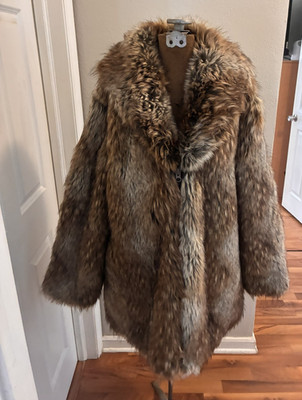 Ameri Mode Jacket Coat Size S Small NEW Animal Faux Fur Woman's