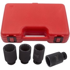 12 Point 12 Drive Deep Spindle Axle Nut Socket Set 30mm 32mm 34mm 36mm