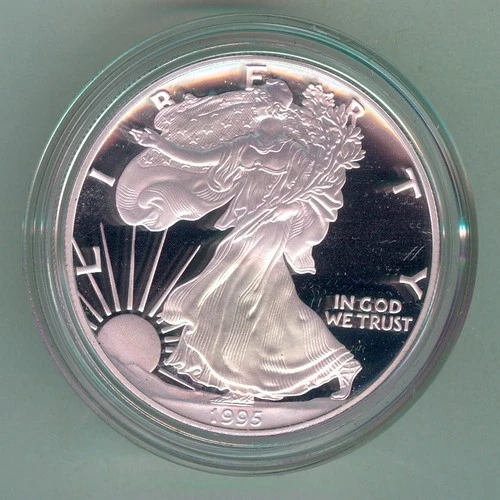 1995-P U.S. SILVER AMERICAN EAGLE - KM#273 - ORIGINAL BOX, CASE & COA - PROOF