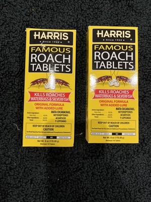 Lot Of 2 Harris Roach Tablets, Boric Acid Roach and Insects Killer with Lure