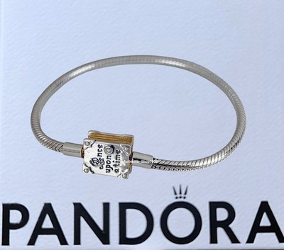 New 100% PANDORA 925 Gold Charm Bracelet w Disney Princess Storybook 564379C01
