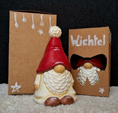 Wichtel, Handmade, 3d-Druck, 10 cm, bemalt mit Acrylfarbe, Weihnachtsdeko