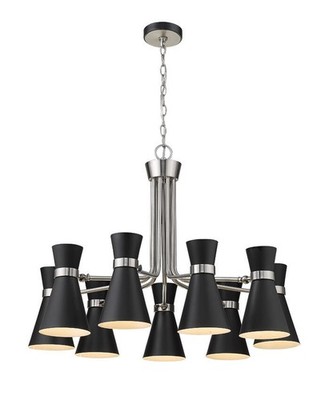 Z-Lite Soriano 9 Light 32'' Chandelier Black Brushed Nickel 728-9MB-BN