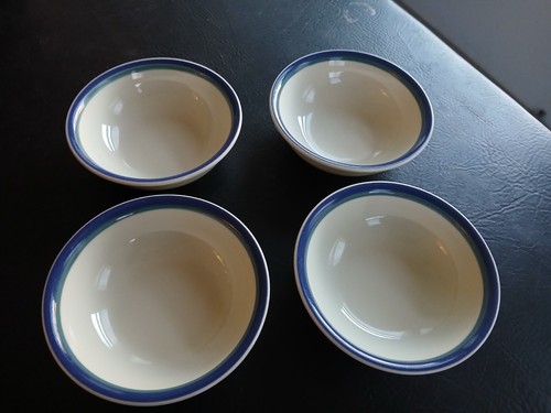 4 Pfaltzgraff Northwinds Cereal / Soup Bowls Blue Green