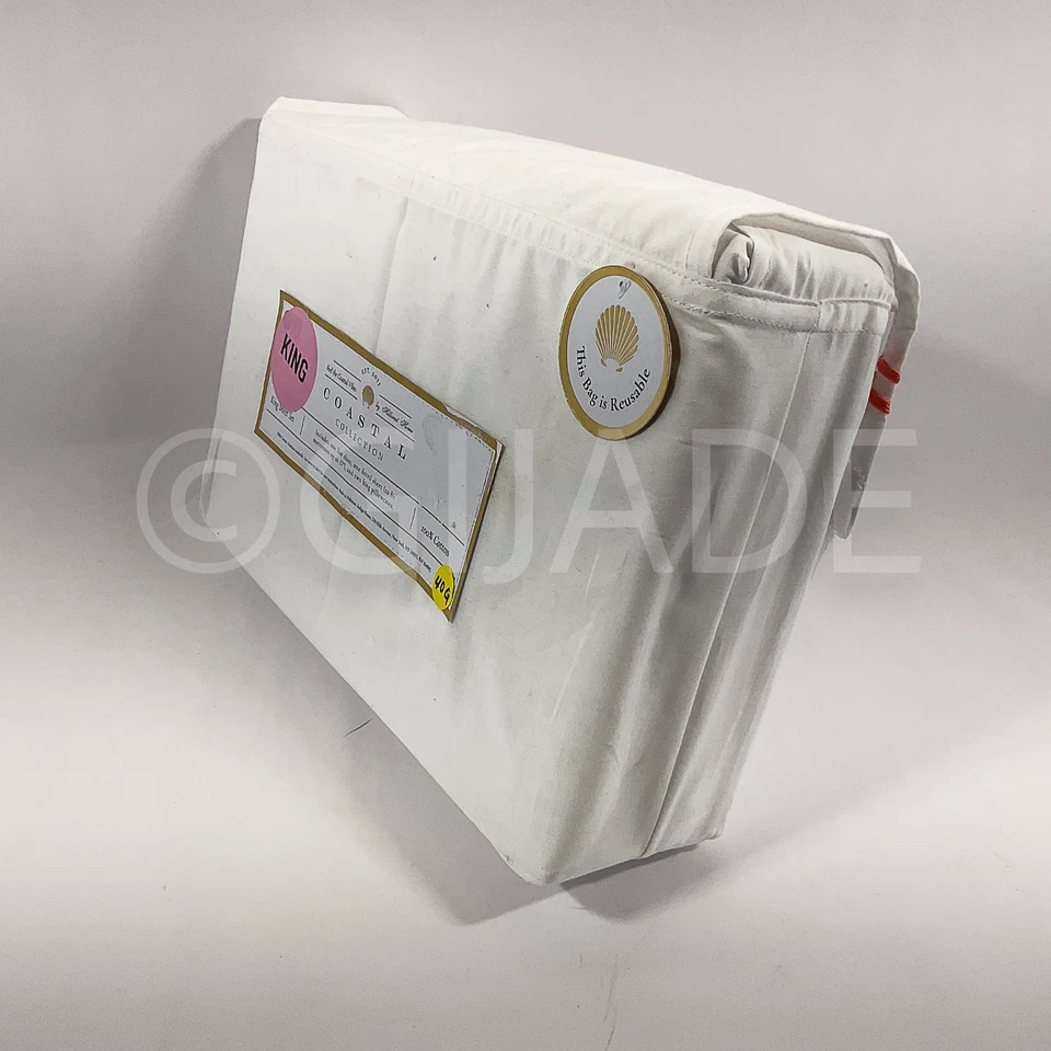 Набор простыней Coastal Collection King 4 шт. белый 100% хлопок новый - Изображение 2 из 4