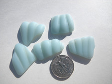 Sea Glass, Collection of Opaque Blue with a Beautiful Pressed Pattern