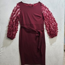 Dressy Frilly Sleeves Form Fitting Evening Tea Party Dress 8291