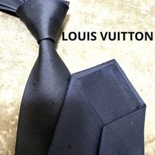 Excellent Condition LOUIS VUITTON Tie Navy Monogram Silk