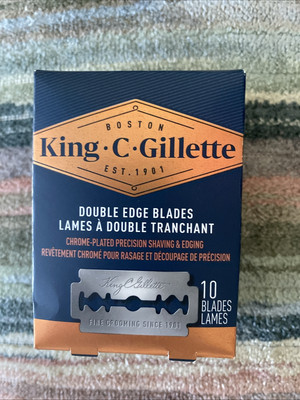 King C Gillette Double Edge Razor Blade Refills 10 Count Box