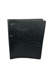 Vtg Scrapbook Photo Album Harburne Artificial Leather 10 x 8.5 Black Boston MA