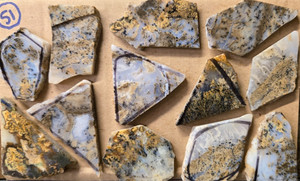 Sheep Creek Plume Agate, Cabochon Slabs, Preforms, Slices, 12 Pcs, Flat 51
