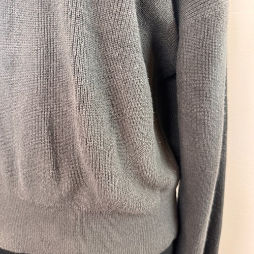 LULULEMON Gray/ Green Sweater Cotton Ribbed Knit Crew Neck Drop Shoulder Size 10 - Picture 4 of 5