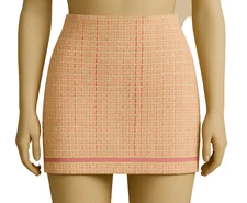 Madison Studio Tweed Bouclé Pencil Skirt Pink Yellow Trim Size 6 Lined