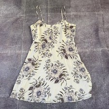 Women's Madewell Floral Ivory Off White Purple Button Front Cami Mini Dress Sz 8