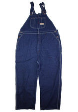 Vintage Big Mac Overalls Men's 50x30 Square Bak Denim Jean Bib Cotton Dark Wash